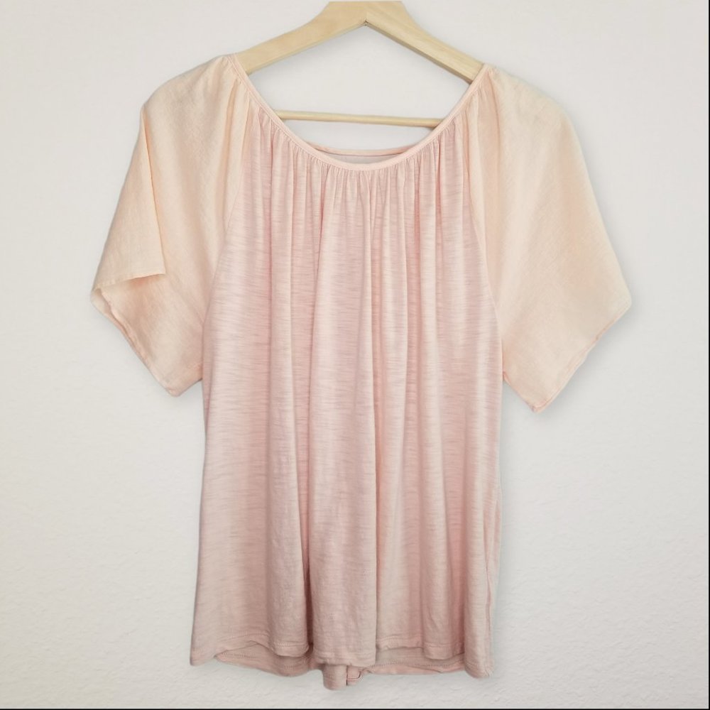 GAP Short Sleeve Tie Back Peasant Tshirt Blouse